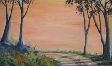 Blossoming in sunset