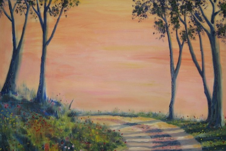 Blossoming in sunset